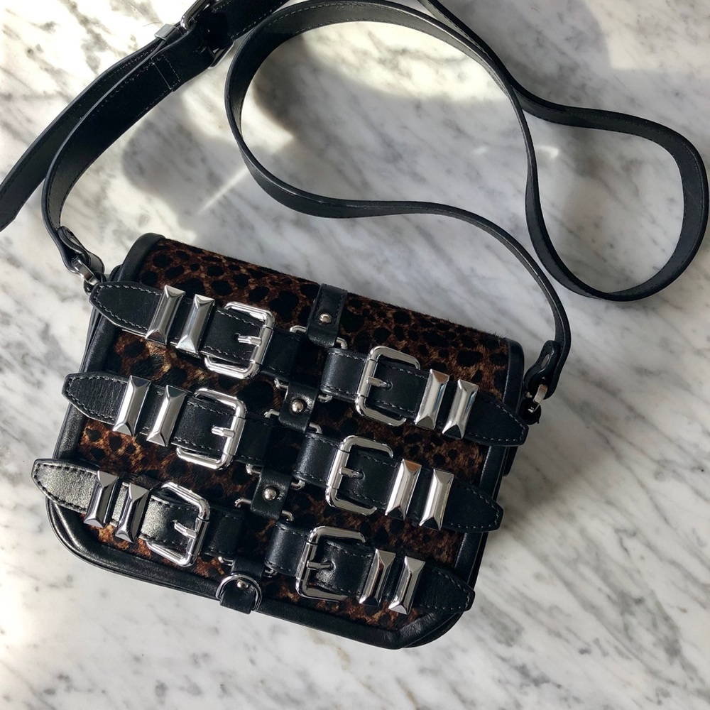 The Kooples Leopard Pony Hair Crossbody Handbag